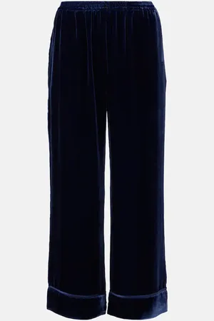 ASCENO Weite Mid-Rise-Hose Brescia aus Samt