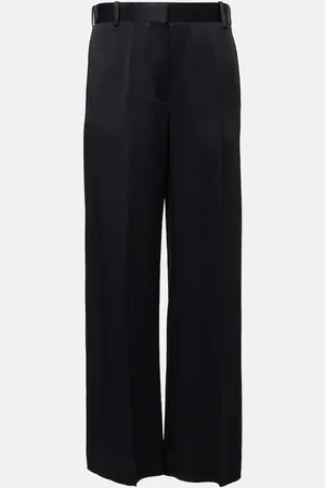 Totême Weite High-Rise-Hose aus Satin
