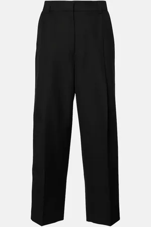 Totême Gerade High-Rise-Hose aus Twill