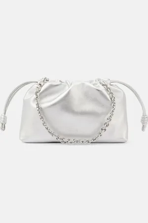 Loewe Clutch Flamenco Medium aus Metallic-Leder