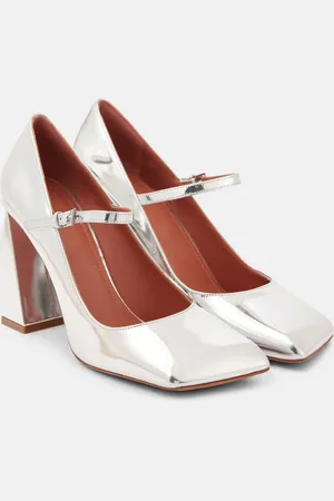 Amina Muaddi Mary-Jane-Pumps Charlotte 95 aus Leder