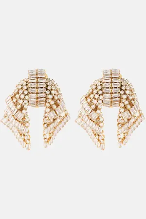 Alessandra Rich Ohrringe Bow mit Kristallen