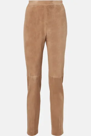 Max Mara Schmale Hose Amleto aus Veloursleder