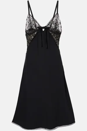 Alessandra Rich Slipdress aus Satin mit Spitze