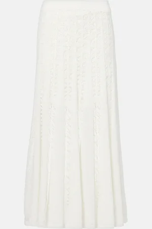 ZIMMERMANN Midirock Wylie Flared Knit aus Häkelstrick