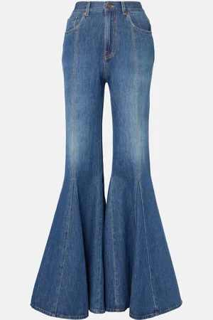 Chloé Chloé Flared Jeans mit Leder