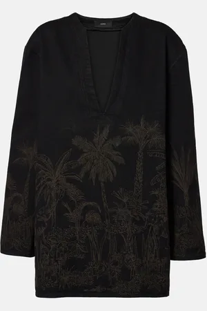 Alanui Top Jungle Toile De Jouy aus Denim