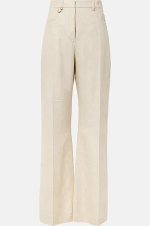 Jacquemus Gerade High-Rise-Hose Sauge