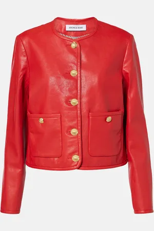 VERONICA BEARD Jacke Andrea aus Veloursleder mit Leder