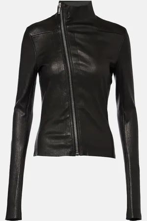 Rick Owens Jacke Gary aus Leder und Baumwolle