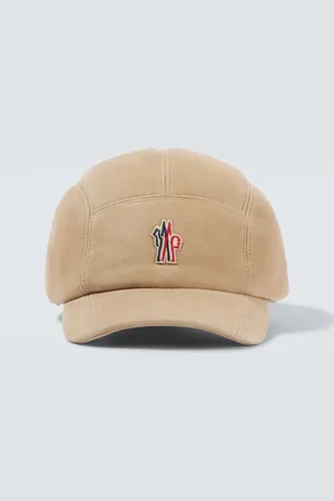 Moncler Baseballcap aus Veloursleder mit Shearling