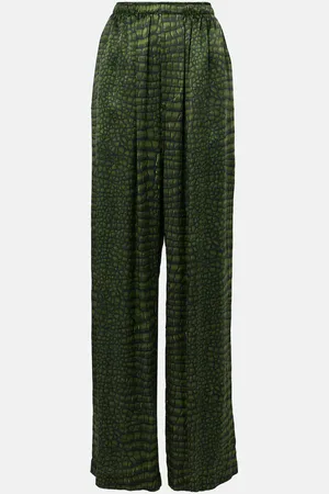 Balenciaga Bedruckte Hose aus Seidensatin