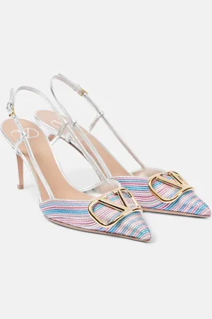 VALENTINO GARAVANI Slingback-Pumps VLogo Signature 80 aus Metallic-Leder