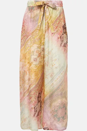 ZIMMERMANN Bedruckte Palazzo-Hose Tallow aus Seide