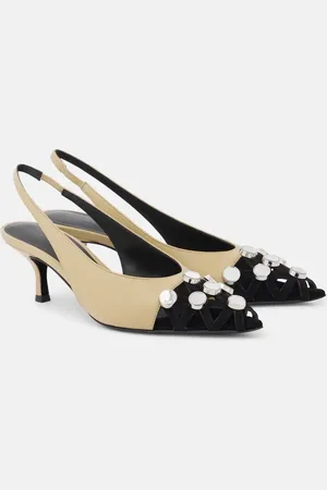 The Attico Verzierte Slingback-Pumps Fiona 50 aus Leder