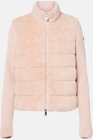 Moncler Daunenjacke aus Faux Fur und Schurwolle