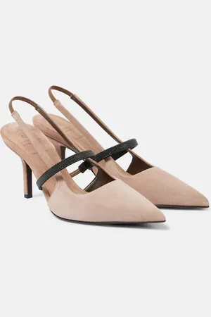 Brunello Cucinelli Slingback-Pumps Monili aus Veloursleder