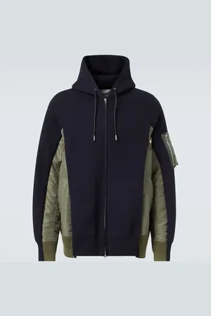 SACAI Kapuzenjacke aus Jersey und Twill