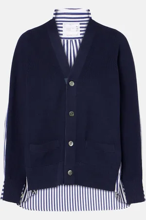 SACAI Cardigan aus Baumwolle mit Popeline