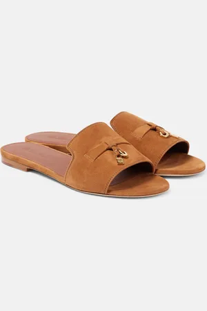 Loro Piana Pantoletten Summer Charms aus Veloursleder