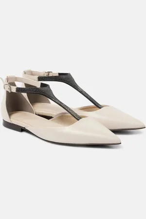Brunello Cucinelli Verzierte Ballerinas aus Leder