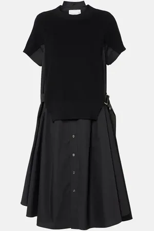 SACAI Hemdblusenkleid aus Jersey und Popeline