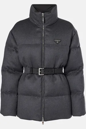 Prada Daunenjacke aus Schurwolle mit Leder