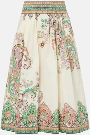 Etro Bedruckter Midirock aus Baumwollpopeline