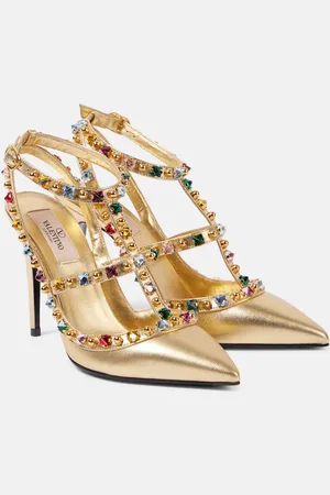 VALENTINO GARAVANI Pumps Rockstud 100 aus Metallic-Leder