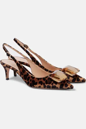 Gianvito Rossi Bedruckte Slingback-Pumps Jaipur 55 aus Samt