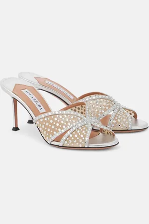 Aquazzura Pantoletten Crystal Lover 75 mit Kristallen