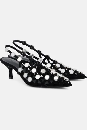 The Attico Verzierte Slinback-Pumps aus Leder