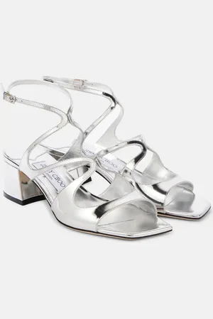 Jimmy Choo Sandalen Azilia 45 aus Metallic-Leder