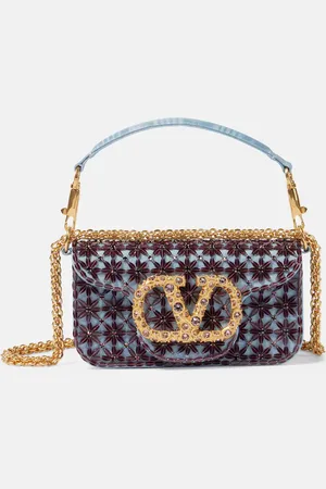VALENTINO GARAVANI Verzierte Schultertasche Locò Small aus Moiré