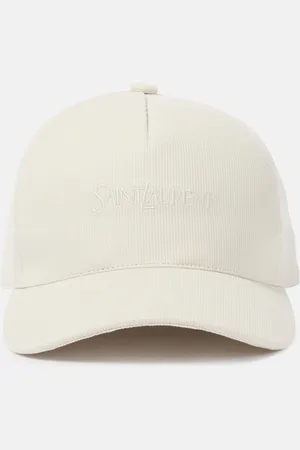 Saint Laurent Bestickte Baseballcap aus Baumwoll-Cord
