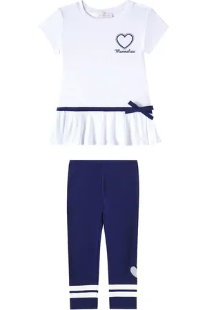 MONNALISA Set aus Top und Leggings aus Baumwoll-Jersey