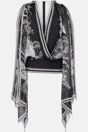 Elie saab Top aus Seidenchiffon