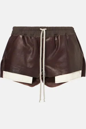 Rick Owens High-Rise Shorts aus Leder