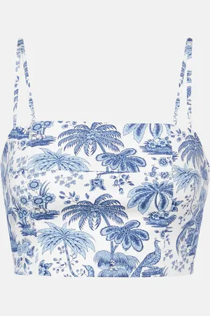 Staud Bedrucktes Cropped-Top Federico aus Baumwolle