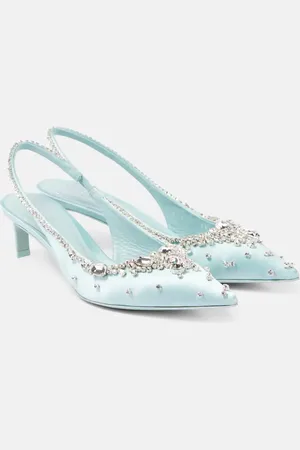 Gucci Slingback-Pumps aus Satin mit Kristallen