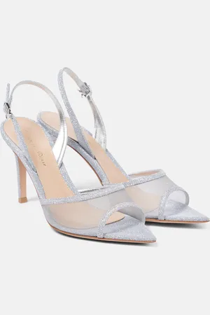 Gianvito Rossi Slingback-Pumps Halley 85 aus Metallic-Leder