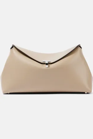Totême Clutch T-Lock aus Leder