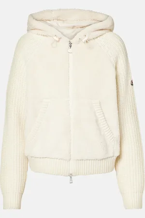 Moncler Kapuzenjacke aus Wolle und Teddyfleece