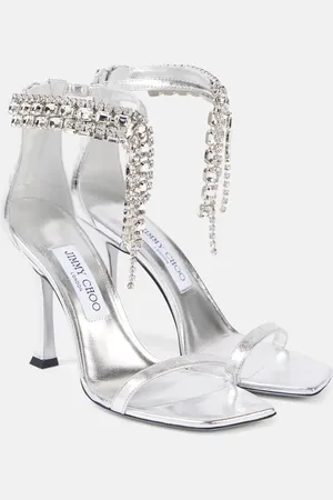 Jimmy Choo Sandalen Verity 100 aus Leder mit Kristallen