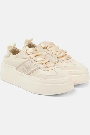 Salvatore Ferragamo Plateau-Sneakers aus Leder mit Veloursleder