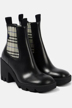 Burberry Chelsea Boots Check aus Leder