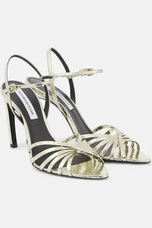 Victoria Beckham Slingback-Sandalen 105 aus Metallic-Leder