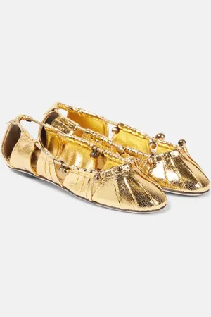 Chloé Chloé Ballerinas Luna aus Metallic-Leder