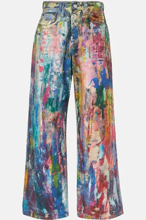 Acne Studios Bedruckte Low-Rise Wide-Leg Jeans 1981F