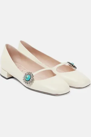 VALENTINO GARAVANI Verzierte Mary-Jane-Pumps Preshoes aus Leder